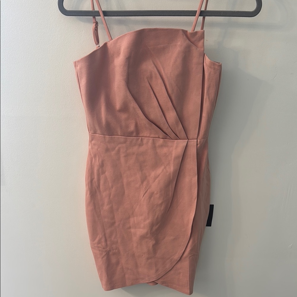 Lulu's Pink Spaghetti Strap Cocktail Mini Dress